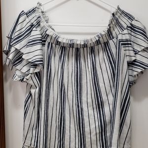 Striped Over The Shoulder Top